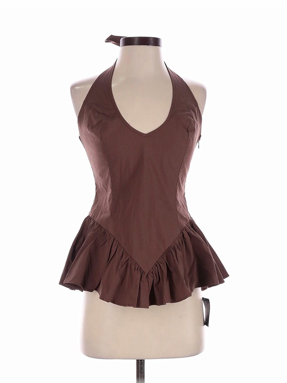 Lulu's Brown Halter Peplum One-Piece Swim